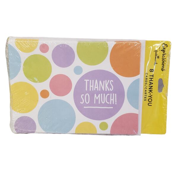 Hallmark Expressions Thank you Cards Colorful 6 Cards & Envelopes Blank LPH1098 - Picture 6 of 6
